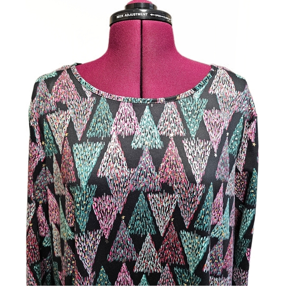 Dress Works Christms Holoday Shift Dress Women's Small 3/4 Sleeve Stretch NWT - Picture 7 of 16